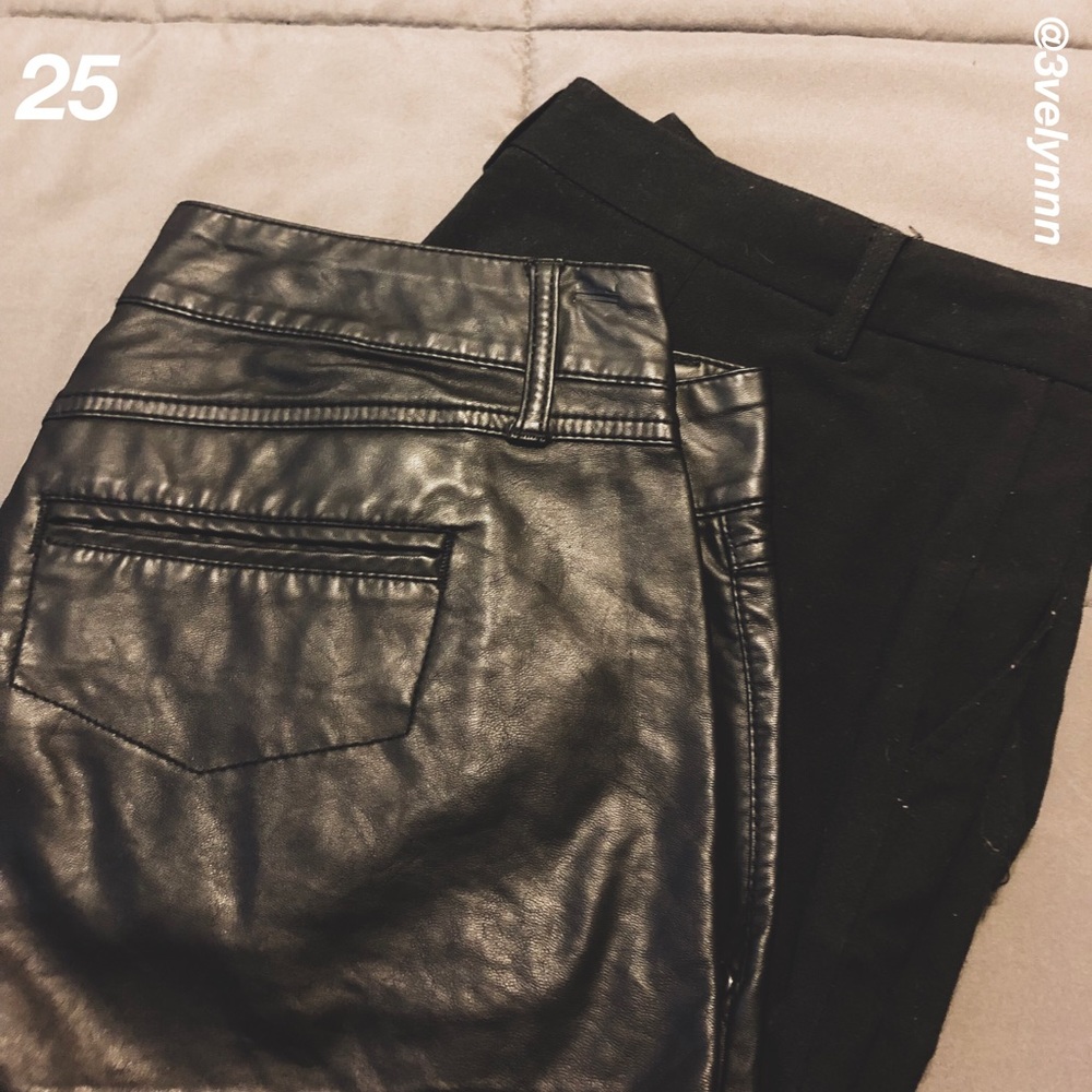 Leather and cotton shorts